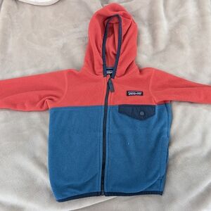 Patagonia Kids' Micro D Fleece Jacket /Two-Tone Fleece Hoodie - Red and Blue